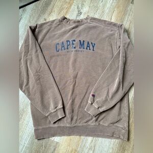 VTG Champion Cape May Sweatshirt Crewneck Pullover Brown Size L Unisex